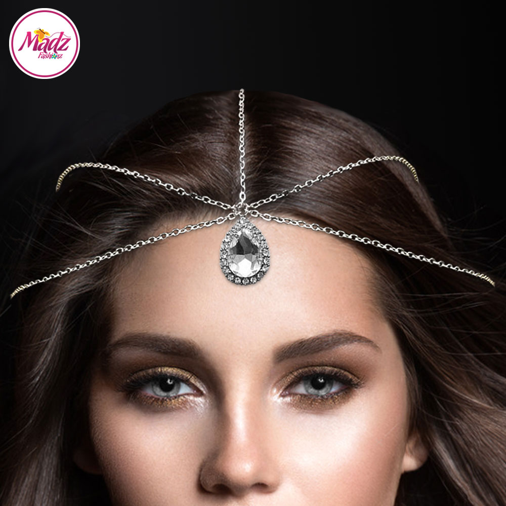 silver and white hair jewellery khadija headpiece