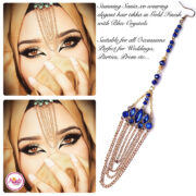Madz Fashionz UK: Sania.XO Crystalised Maang Tikka Gold Blue
