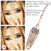 Madz Fashionz UK: Sania.XO Crystalised Maang Tikka Gold White