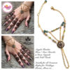 Madz Fashionz UK: Hennabyang Kundan Bridal Hand Chain, Bracelet Green Gold Crystals