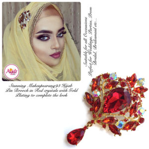Madz Fashionz UK: Makeupsarang93 Elegant Brooch Hijab Pin Gold Red