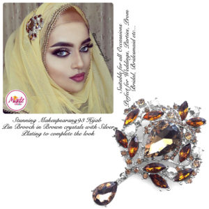 Madz Fashionz UK: Makeupsarang93 Elegant Brooch Hijab Pin Silver Brown