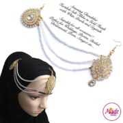 Madz Fashionz UK: Farida Gold White Bridal Side Tikka Headpiece