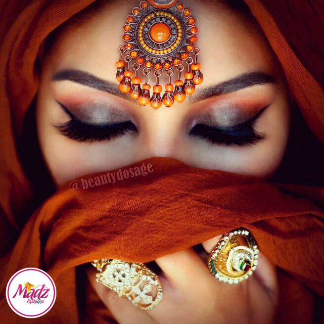 Madz Fashinz UK: Beautydosage Vintage Bridal Maang Tikka Gold Brown Champagne
