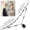 Madz Fashionz UK - Fatiha World Tear Drop Headpiece Silver and Black