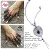 Madz Fashionz UK: Hennabyang Bespoke Kundan Handchain Slave Bracelet Silver and Royal Blue