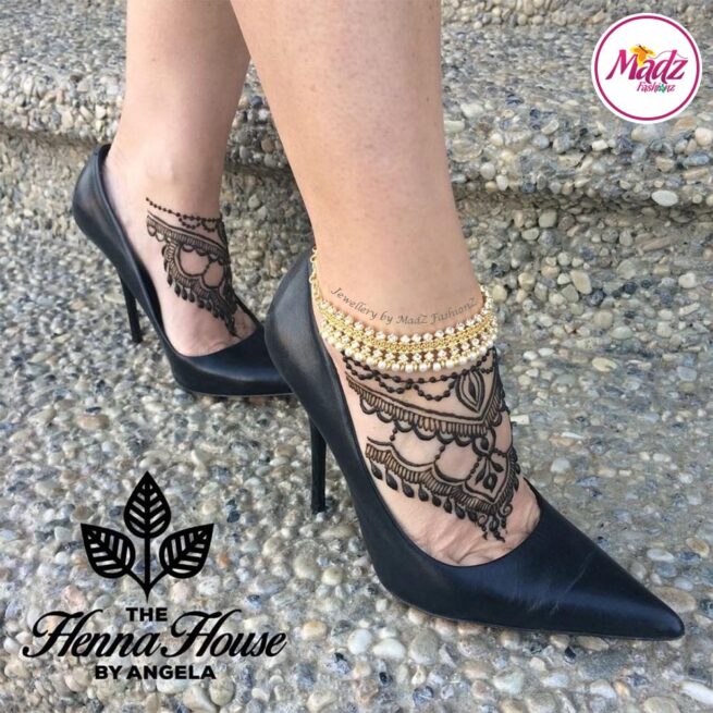 Madz Fashionz UK: Pearled Payal Anklet Chain Hennabyang Gold and Silver 2