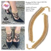 Madz Fashionz UK: Pearled Payal Anklet Chain Hennabyang Gold and White 2