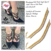 Madz Fashionz UK Pearled Payal Anklet Chain Hennabyang Gold and White
