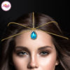Madz Fashionz UK Gold and Sky Blue Hair Jewellery Headpiece Matha Patti