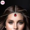 Madz Fashionz UK Silver and Red Hair Jewellery Headpiece Matha Patti