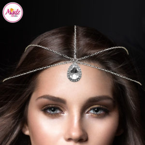 Madz Fashionz UK Silver and White Hair Jewellery Headpiece Matha Patti