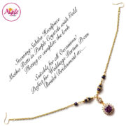 Madz Fashionz UK: Sahiba Crystal Headpiece Matha Patti Maang Tikka Gold Purple