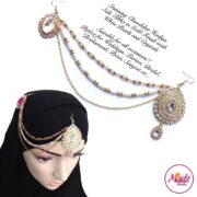 Madz Fashionz UK: Hadiya Gold White Pearl Bridal Side Tikka Headpiece