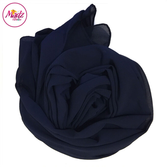 Madz Fashionz UK: Long Maxi Plain Chiffon Navy Blue Muslim Hijabs Scarves Shawls