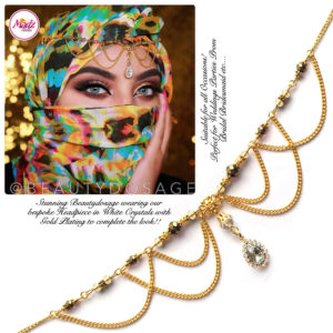 Madz Fashionz UK: Beautydosage Bespoke Crystal Drop Matha Patti Headpiece Gold and White