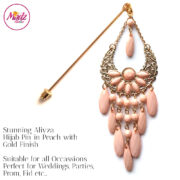 Madz Fashionz UK: Aliyzah Hijab Pin Hijab Jewels Stick Pins Gold Peach