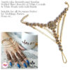 Madz Fashionz UK: Hennabyang Angela Traditional Kundan Pearled Hand chain Slave Bracelet Gold white 2