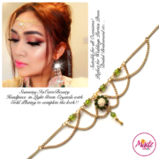 Madz Fashionz UK: Itscutiebeauty Bespoke Matha Patti Headpiece Gold Light Green