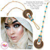 Madz Fashionz UK: ItsCutieBeauty Kundan Tikka Headpiece Handchain Chand Maang Tikka Antique Gold Sky Blue Set