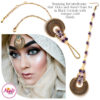 Madz Fashionz UK: ItsCutieBeauty Kundan Tikka Headpiece Handchain Chand Maang Tikka Antique Gold Purple Set