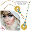 Madz Fashionz UK: ItsCutieBeauty Kundan Tikka Headpiece Handchain Chand Maang Tikka Gold Sky Blue Set