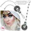 Madz Fashionz UK: ItsCutieBeauty Kundan Tikka Headpiece Handchain Chand Maang Tikka Silver Dark Green Set