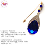 Madz Fashionz UK: Dalnaaz Chandelier Drop Hijab Pin Stick Pin Hijab Jewels Hijab Pins Gold Royal Blue