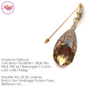 Madz Fashionz UK: Dalnaaz Chandelier Drop Hijab Pin Stick Pin Hijab Jewels Hijab Pins Gold Champagne