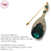 Madz Fashionz UK: Dalnaaz Chandelier Drop Hijab Pin Stick Pin Hijab Jewels Hijab Pins Gold Green