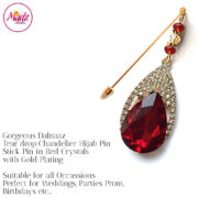 Madz Fashionz UK: Dalnaaz Chandelier Drop Hijab Pin Stick Pin Hijab Jewels Hijab Pins Gold red