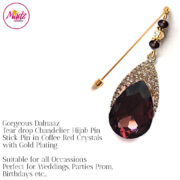Madz Fashionz UK: Dalnaaz Chandelier Drop Hijab Pin Stick Pin Hijab Jewels Hijab Pins Gold coffee red