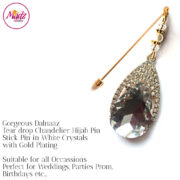 Madz Fashionz UK: Dalnaaz Chandelier Drop Hijab Pin Stick Pin Hijab Jewels Hijab Pins Gold white