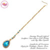 Madz Fashionz UK: Urvashi Rautela Kundan Crystal Stones Gold Maang Tikka Hair Tikka Gold Sky Blue
