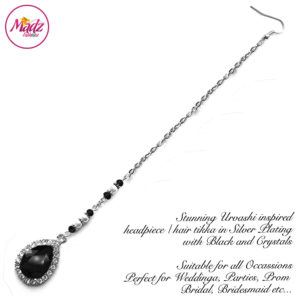 Madz Fashionz UK: Urvashi Rautela Kundan Crystal Stones Gold Maang Tikka Hair Tikka Silver Black