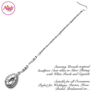 Madz Fashionz UK: Urvashi Rautela Kundan Crystal Stones Gold Maang Tikka Hair Tikka Silver White