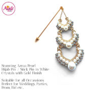 Madz Fashionz UK: Azraa Chandelier Drop Hijab Pin Hijab Jewels Stick Pins Gold White Pearl