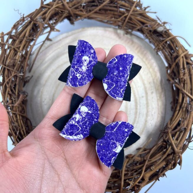 Spooky Skeleton Hair Bow , Headband , Halloween Witch Clip