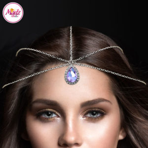 Madz Fashionz UK: Silver and Violet Hair Jewellery Headpiece Matha Patti