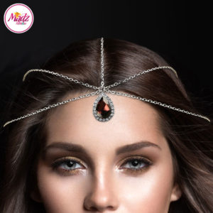 Madz Fashionz UK: Silver and Coffee Red Hair Jewellery Headpiece Matha Patti