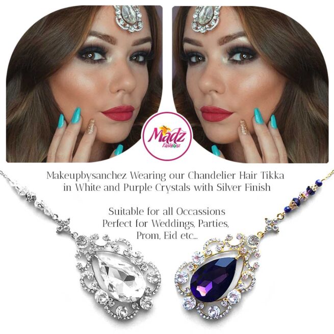 Madz Fashionz UK: Makebysanchez Delicate Crystal Maang Tikka Headpiece Gold Purple Silver White