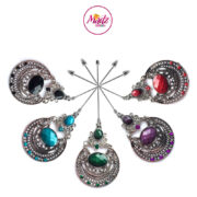 Madz Fashionz UK: Muqadaas Vintage Hijab Pin Hijab Jewels Stick Pins in Silver Finish