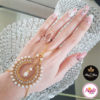 Madz Fashionz UK: Hennabyang Asian Bespoke Kundan Handchain Slave Bracelet Gold Pearl White 2