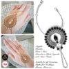 Madz Fashionz UK: Hennabyang Asian Bespoke Kundan Handchain Slave Bracelet Silver Black Crystal