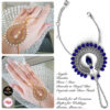 Madz Fashionz UK: Hennabyang Asian Bespoke Kundan Handchain Slave Bracelet Silver Royal Blue Crystal
