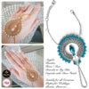 Madz Fashionz UK: Hennabyang Asian Bespoke Kundan Handchain Slave Bracelet Silver Sky Blue Crystal