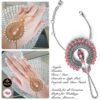 Madz Fashionz UK: Hennabyang Asian Bespoke Kundan Handchain Slave Bracelet Silver Light Pink Crystal