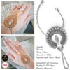 Madz Fashionz UK: Hennabyang Asian Bespoke Kundan Handchain Slave Bracelet Silver White Crystal
