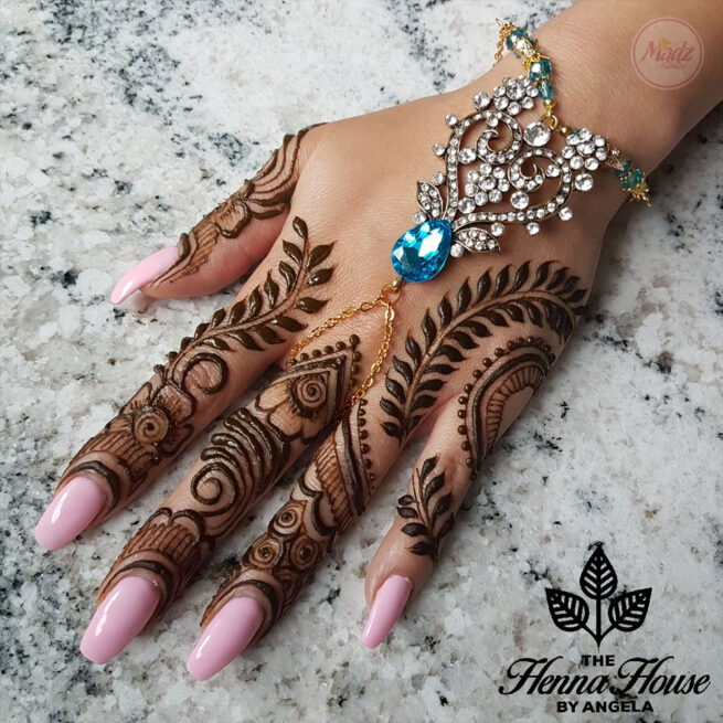 Madz Fashionz UK: Hennabyang Indian Bridal Hand chain Slave Bracelet Kundan Gold Silver