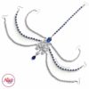 Madz Fashionz UK: Romy Ahmed Bridal Headpiece 10 Head chain Matha Patti Silver Royal Blue